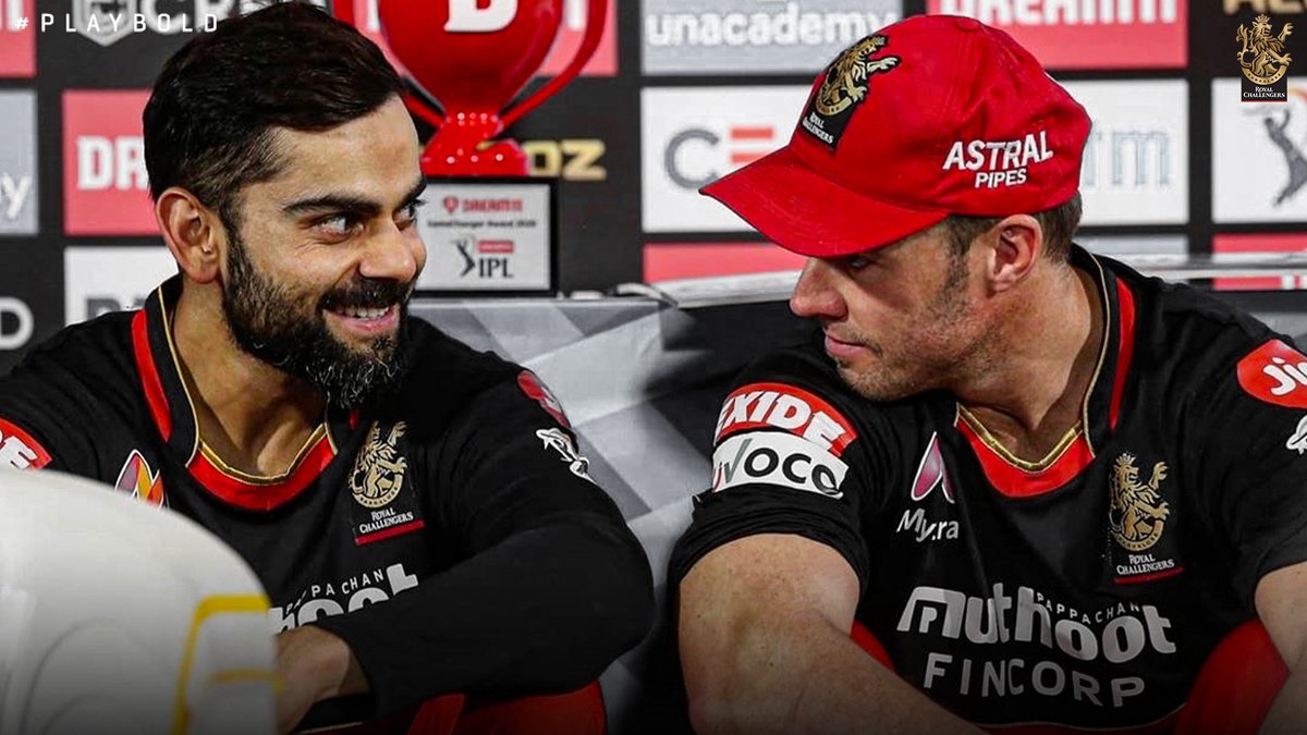 RCBTweets's tweet photo. Bromance level: 3000+ partnership runs in the IPL. 😎🔥

@imVkohli @ABdeVilliers17
#PlayBold #IPL2020 #WeAreChallengers #Dream11IPL https://t.co/38A6btzhpM