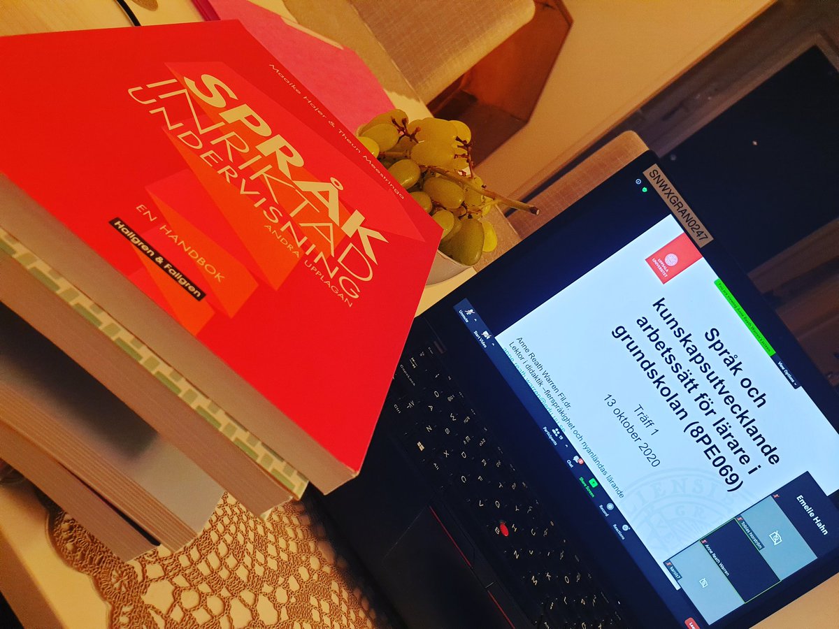 Heldag i Zoom idag - uppdragsutbildning; kurs på avancerad nivå i språk- och kunskapsutvecklande arbetssätt på #uppsalauniversitet 😊💻📚 #gränbyskolan @pedagoguppsala