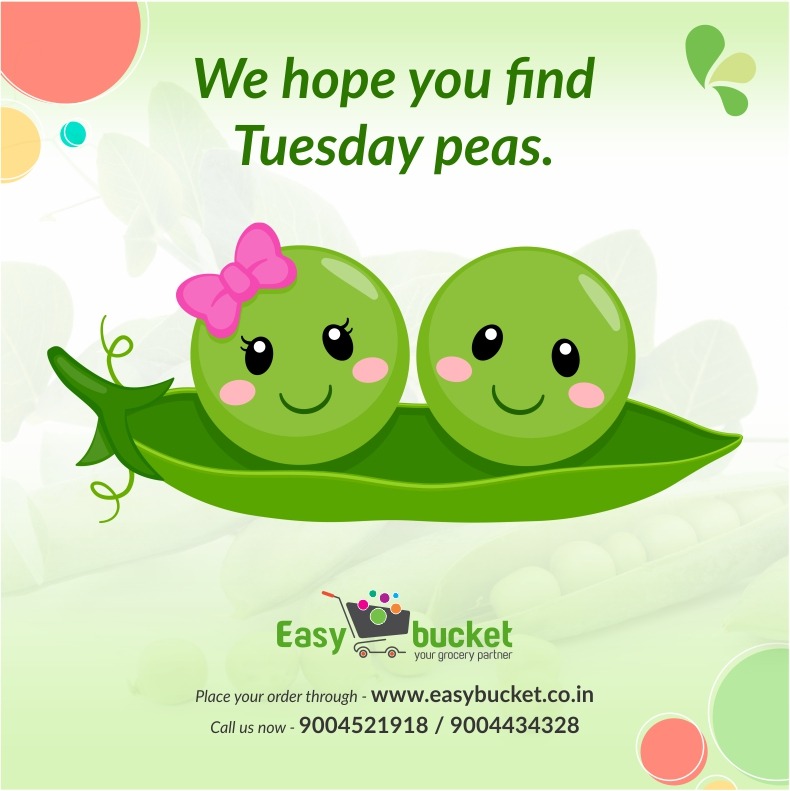 easy_bucket's tweet photo. #Peace for your #mind &amp; #peas for your appetite 😉

Don't let the outer #world effect your #tuesdaypeas !

For your daily groceries visit https://t.co/J78mCrYz1J or call now on 9004521918 / 9004434328

#tuesdayvibes #onlinegrocery #onlineshopping #fruits #vegetables #meals https://t.co/Fbm1PeGiFk