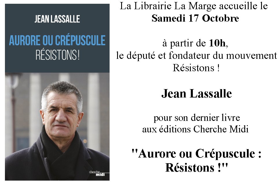 RDV le Samedi 17 Octobre à 10h avec le député <a href="/jeanlassalle/">Jean Lassalle</a> et son dernier livre "Aurore ou Crépuscule : Résistons !''
<a href="/VilledAjaccio/">Ville d’Ajaccio - Cità d'Aiacciu</a> 
#Ajaccio