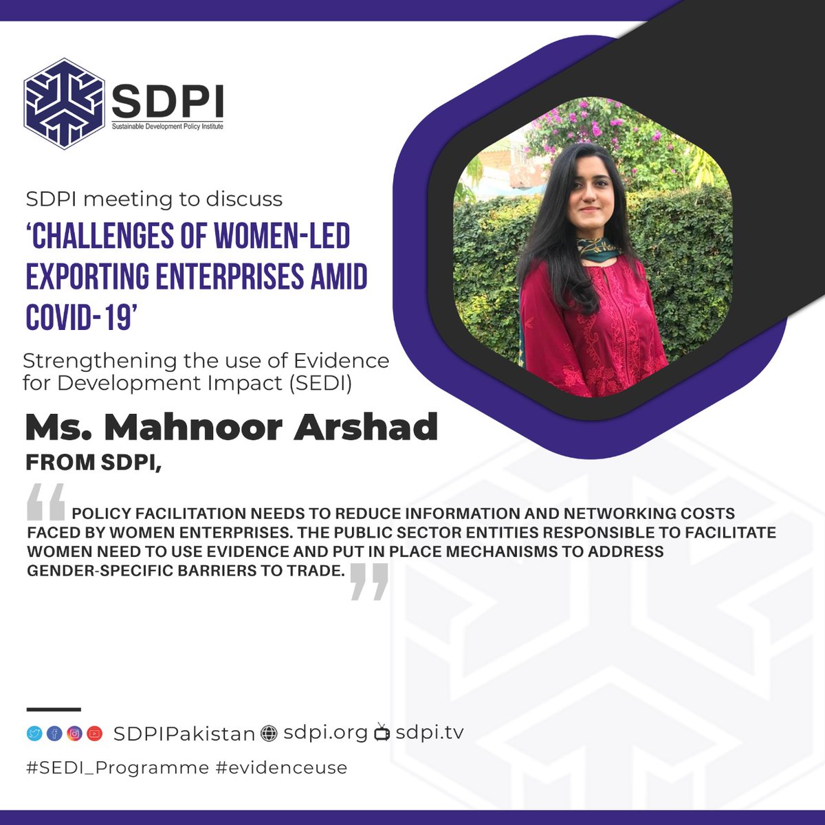 Policy facilitation needs to reduce information and networking costs faced by women #enterprises, says Ms @mahnoorm10 while moderating session 

#SEDI_Programme #evidenceuse   

More at: nawaiwaqt.com.pk/E-Paper/islama…