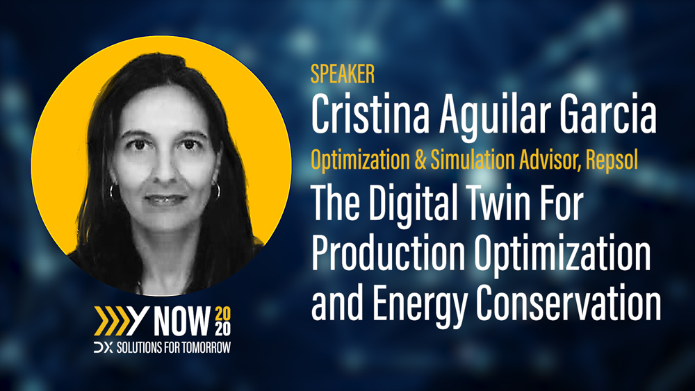 YokogawaIA's tweet photo. We are pleased to welcome Cristina Aguilar Garcia, Optimization & Simulation Advisor at Repsol to Y Now 2020: DX Solutions For Tomorrow.
"The Digital Twin For Production Optimization and Energy Conservation," Register https://t.co/cPrsKERLLN
#ynow2020 https://t.co/0lzcTVgM6B
