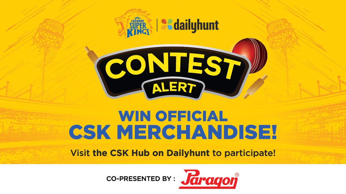 SUPER GIVEAWAY!! 
#WhistlePodu to all the Super fans. You have the opportunity to cheer for your favorite team with a #CSK autographed miniature bat! Visit the CSK hub on #Dailyhunt to participate.  Co-presented by <a href="/paragonfootwear/">paragonfootwear</a> 
m.dailyhunt.in/news/india/eng…
#CSK #IPL #cskcontest
