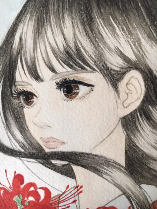 彼岸も終わったけど。
#水彩 
#アナログ絵 
#曼珠沙華 
