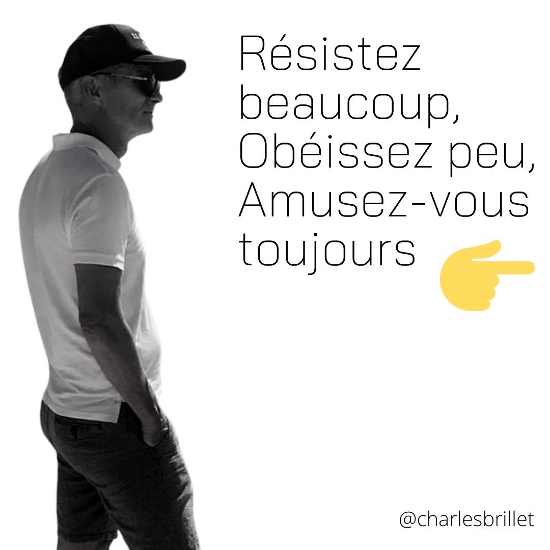 Relire Whitman et s'en inspirer !
Résistez beaucoup, Obéissez peu et Amusez-vous toujours 🙏
Remettre en question tout dogme, toute soumission pour gagner en liberté
Pour vivre de sa passion, créer son entreprise ou se réaliser ! 👌
<a href="/charlesbrillet/">charlesbrillet</a>