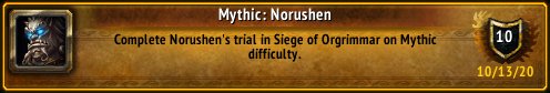 I just earned the [Mythic: Norushen] Achievement! #Warcraft