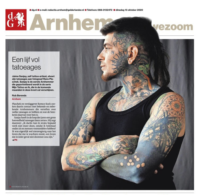 Nieuwe rubriek in de Gelderlander, 'Mijn tattoo en ik'.