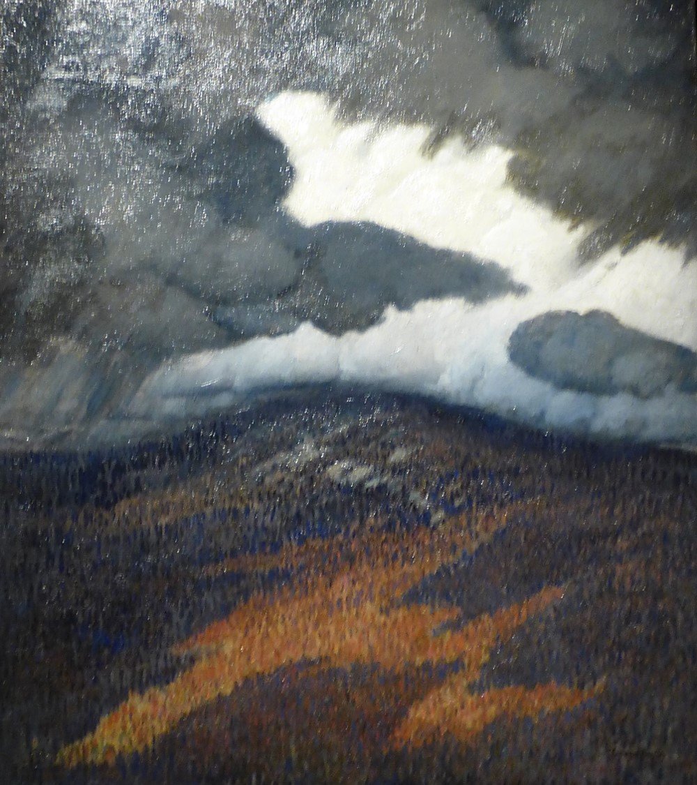 patriciacarles's tweet photo. #ArteYart #paysagemystique #FrederickVarley, La Fenêtre ouverte 1932 - #MardsenHartley Nuages orageux, Maine 1906-1907 https://t.co/KE68FqCif2 https://t.co/2xGguvaShx