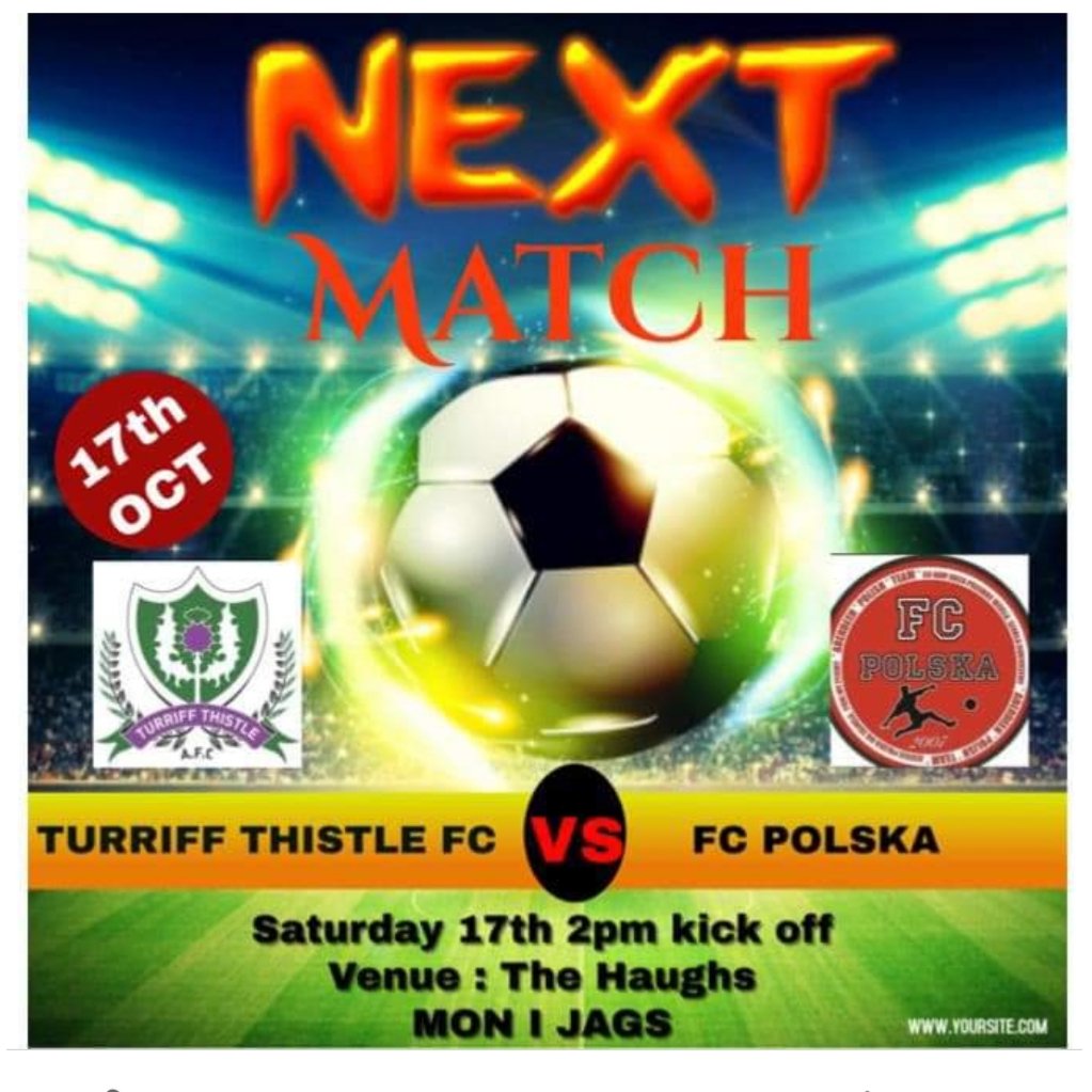 Sat 17th Oct
The Haughs 
2pm
Mon I Jags ⚽