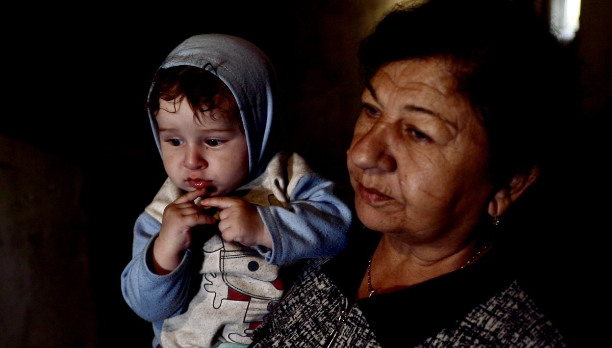 We met 62 years old Aybeniz Djaffarova with her 6 months old grandson Fariz in the frontline city of #Terter #Azerbaijan before the ceasefire. She refused to go despite the shelling. “We are waiting for victory in #NagornoKarabakh” she said.