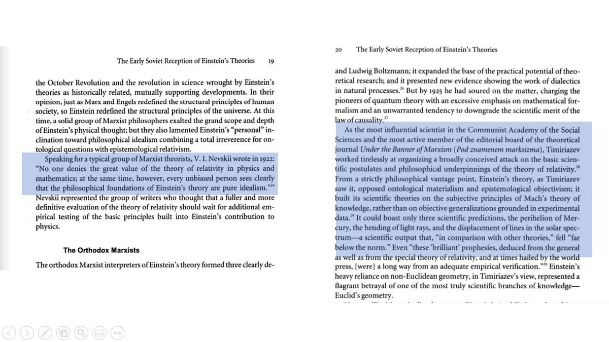 21/n They were most active member of the editorial board of the Marxist theoretical journal, "Under the Banner of Marxism."Timiriazev, found Einstein’s theories falling “far below the norm” without verification.Source:Einstein and Soviet Ideology by Alexander Vucinich