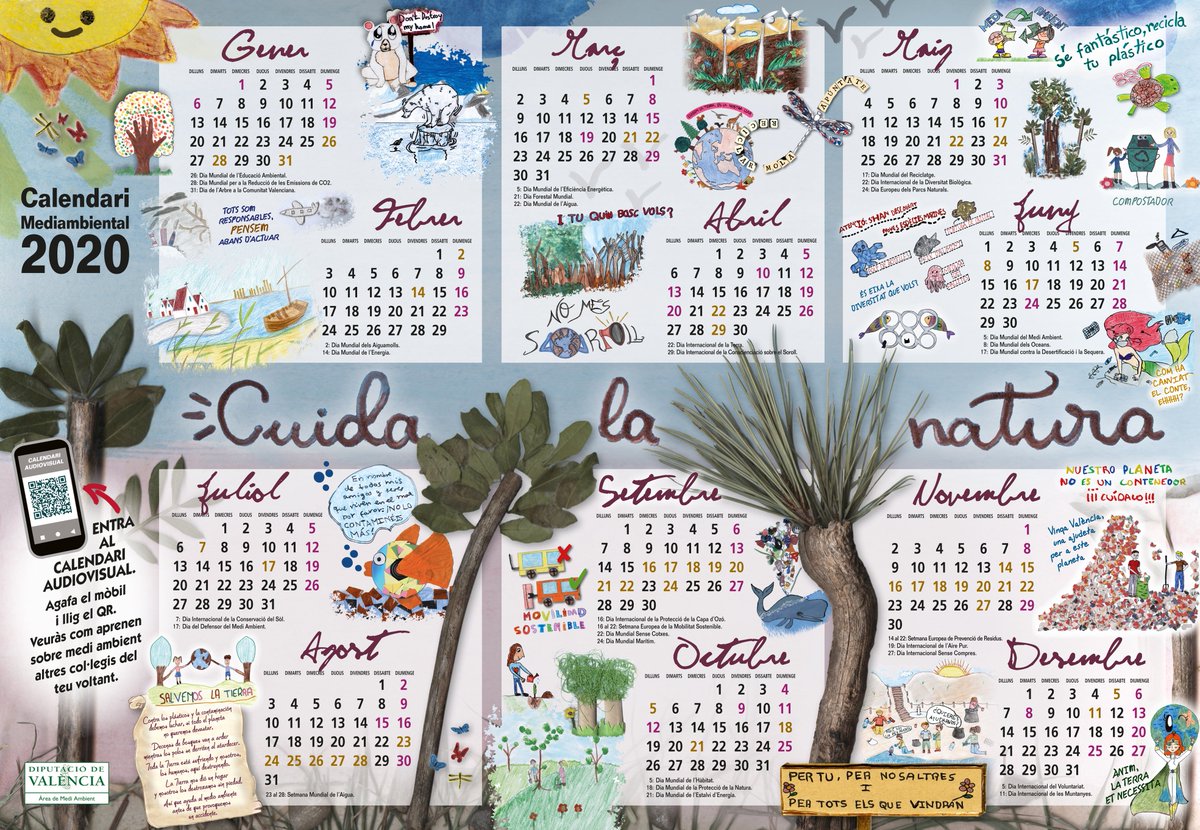 dipvalencia's tweet photo. 🗓🌳 L’àrea de Medi Ambient de la @dipvalencia convoca la 7a edició del “Calendari Ambiental Escolar 2021” amb la participació dels ajuntaments 📲 https://t.co/cTFbkdZRyA https://t.co/QtDxWVZjWZ