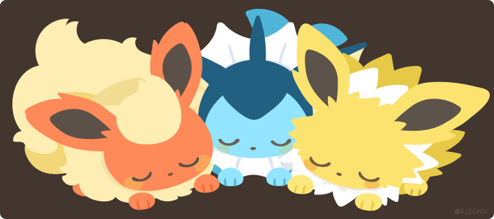 eevee no humans pokemon (creature) closed eyes closed mouth on stomach lying sleeping  illustration images