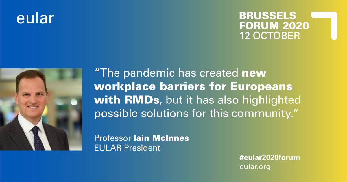 🇪🇺 #EULAR has called for a comprehensive EU led #RMDs strategy to tackle workplace exclusion on #WorldArthritisDay 

📰 Read the #EULARpressrelease 👉 bit.ly/3do98K4
📺 Watch #EULAR2020Forum broadcast on-demand ▶️ bit.ly/3nKT89T

#FightingRMDsTogether #covid19