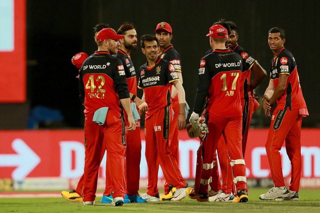 Match 28: RCB beat formidable KKR by 82 runs at Sharjah. AB de Villiers played a blinder (73* off 33) which included 5 fours & 6 sixes. Kohli-ABD added 100* for the 3rd wicket. Washington Sundar-Chahal conceded 32 runs in 8 overs & took 3 scalps. Clinical performance from RCB