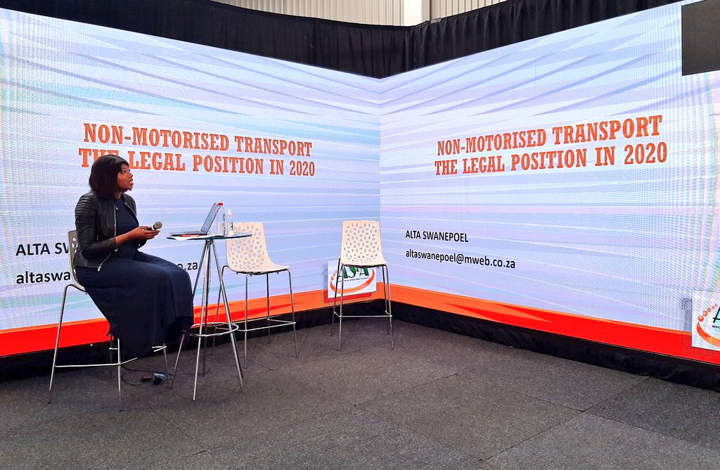 environmentza's tweet photo. @UNIDO Ashanti Mogosetsi facilitating the Enabling Environment/Legislative Support Session focused on promoting an enabling environment for the uptake of #NMT Legal Consultant, Ms Alta Swanepoel presented about the legal position in 2020 #TransportMonth #DevelopingCyclingCities https://t.co/euFQpwIfbF