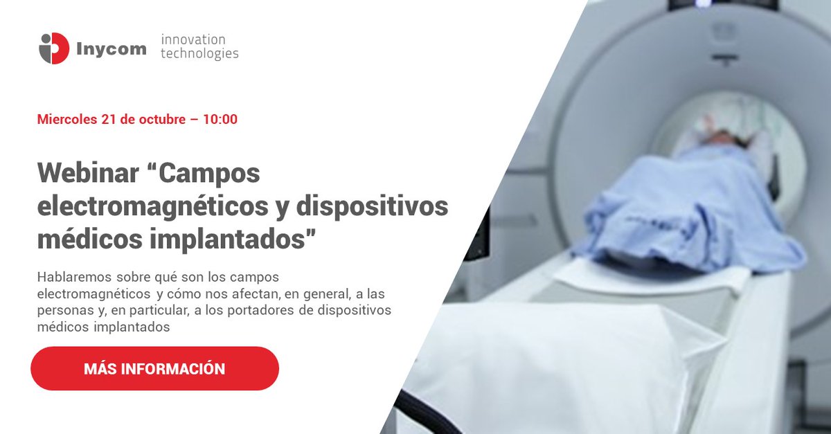 Inycom's tweet image. ⚠Departamentos de prevención en empresas, usuarios...
‼Debemos conocer cómo afectan los #CamposElectromagnéticos a los portadores de dispositivos médicos implantados.
🔹¿Cuál es la #normativa y obligaciones de la empresa?
Lo explicamos en este #webinar👉
inycom.es/eventos/webina…
