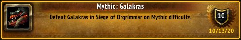 I just earned the [Mythic: Galakras] Achievement! #Warcraft