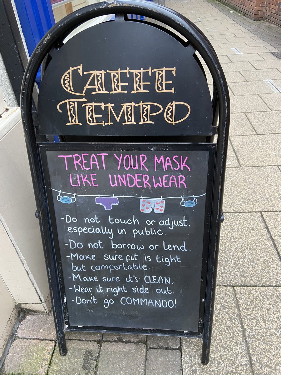 Treat your mask like underwear #caffetempo #ripon #Masks