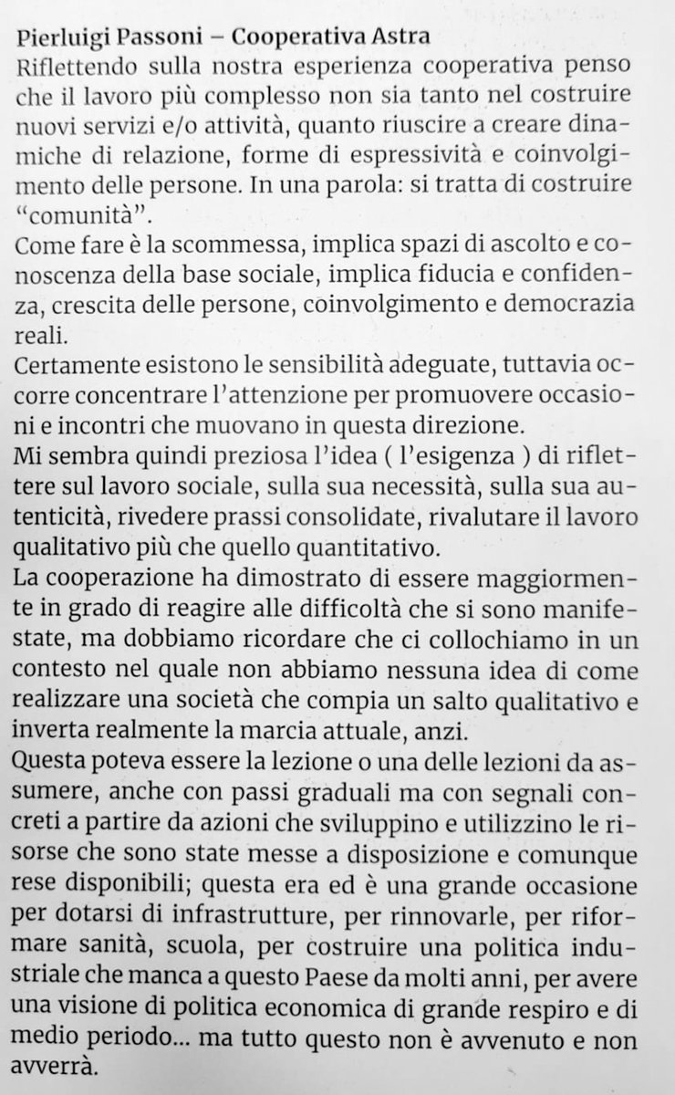 AstraTorino's tweet photo. 🔵 NULLA SARÀ COME PRIMA: ERA COVID, APPUNTI PER GUARDARE OLTRE
L’intervento del presidente di Astra, Pierluigi Passoni, sull’ultimo numero della Rivista Solidea - lavoro, mutualismo e comunità https://t.co/uZEgA0Udq8