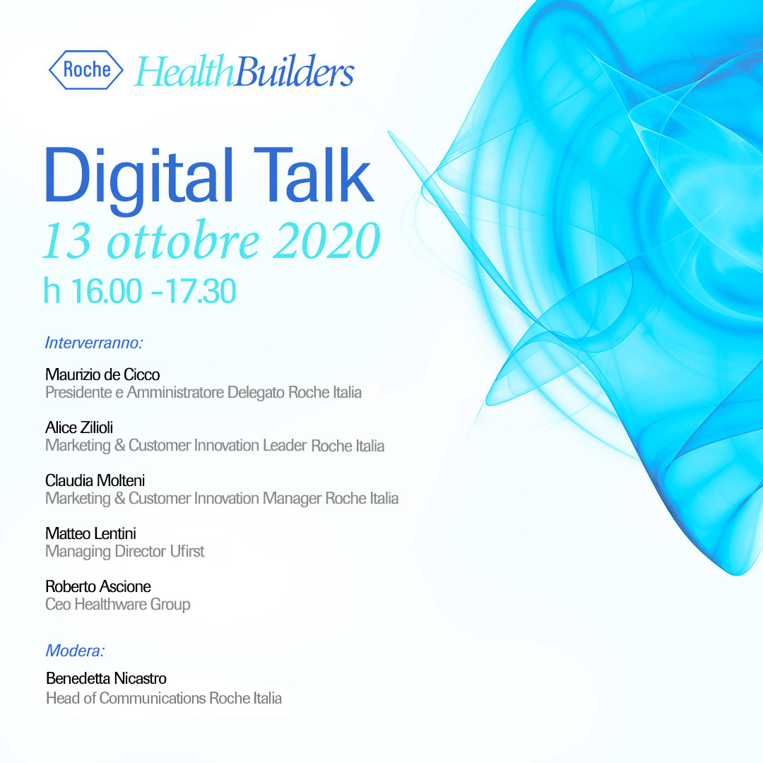 RocheItalia's tweet photo. Come evolve Roche #HealthBuilders, il nostro programma di #OpenInnovation? E quali opportunità offre al sistema salute in un contesto di emergenza globale?
Per scoprirlo iscrivetevi al #DigitalTalk di oggi: https://t.co/8Z4OVVRntj
@ufirst_U1 @healthware_intl @healthware_ita https://t.co/f5pcFyLBu9