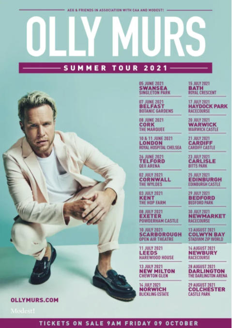 staytripper's tweet photo. Olly Murs has confirmed that he will be coming to an outdoor space near you in the summer of 2021! Tickets are on sale now. 

https://t.co/rNuCO5RNVX

#ollymurs #music https://t.co/Lt8ui2YZPE
