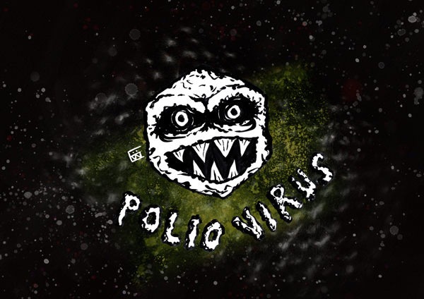  #Inktober2020 day 12 of my  #PathogenPortraits series - have some  #Poliovirus paralysis!Decades after devastating outbreaks & a desperate race for a  #vaccine,  #Polio is nearly eradicated. But it's not dead yet...More info:  https://polioeradication.org/polio-today/polio-prevention/the-virus/ #SciArt  #Microbiology  #Scicomm