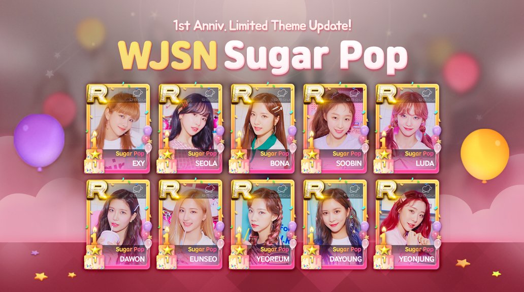 [ #SuperStarSTARSHIP  #1stAnniversary new song updates] #KWILL  #Hello_Autumn #MONSTA_X  #Ready_or_Not #WJSN  #Sugar_PopDon't miss the limited theme/BG/Polaroid rewards from SSS 1st Anniv. Mission Event!Purchase 1st Anniv. limited themes for chance to win Mini Acrylic Magnet set!