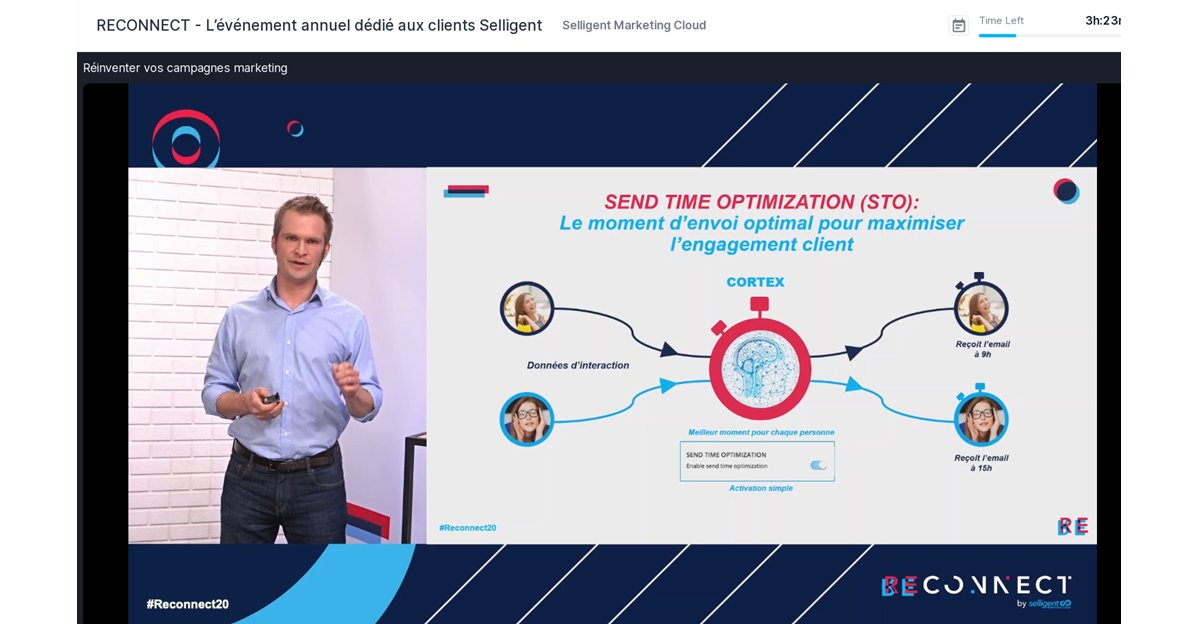 ✅  Avec #SelligentMarketingCloud vous communiquez avec chaque contact au moment où il est le plus susceptible de réaliser le meilleur #engagement
👉 <a href="/akounine/">Alexei Kounine</a> nous présente comment optimiser ses campagnes pour en maximiser les résultats #Reconnect20 #WeMakeMarketingPersonal