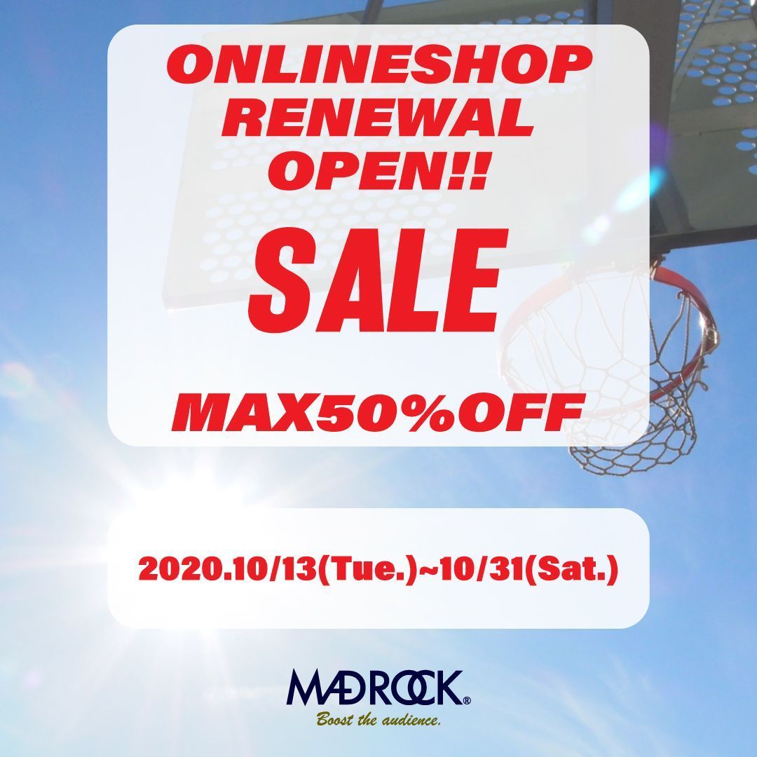 MADROCK_tokyo's tweet photo. 【お知らせ!!】
オンラインショップリニューアルオープン記念と称しまして
ドドン放出致します!
数に限りがございますので、お早めに!!
>詳細はコチラ<
https://t.co/gdII5bCdgl
#MADROCK #BASKETBALL #TOKYO #New #MDRK #OnlineLimited #マッドロック #バスケ #バスケットボール #リニューアル https://t.co/XTjslnDsfD