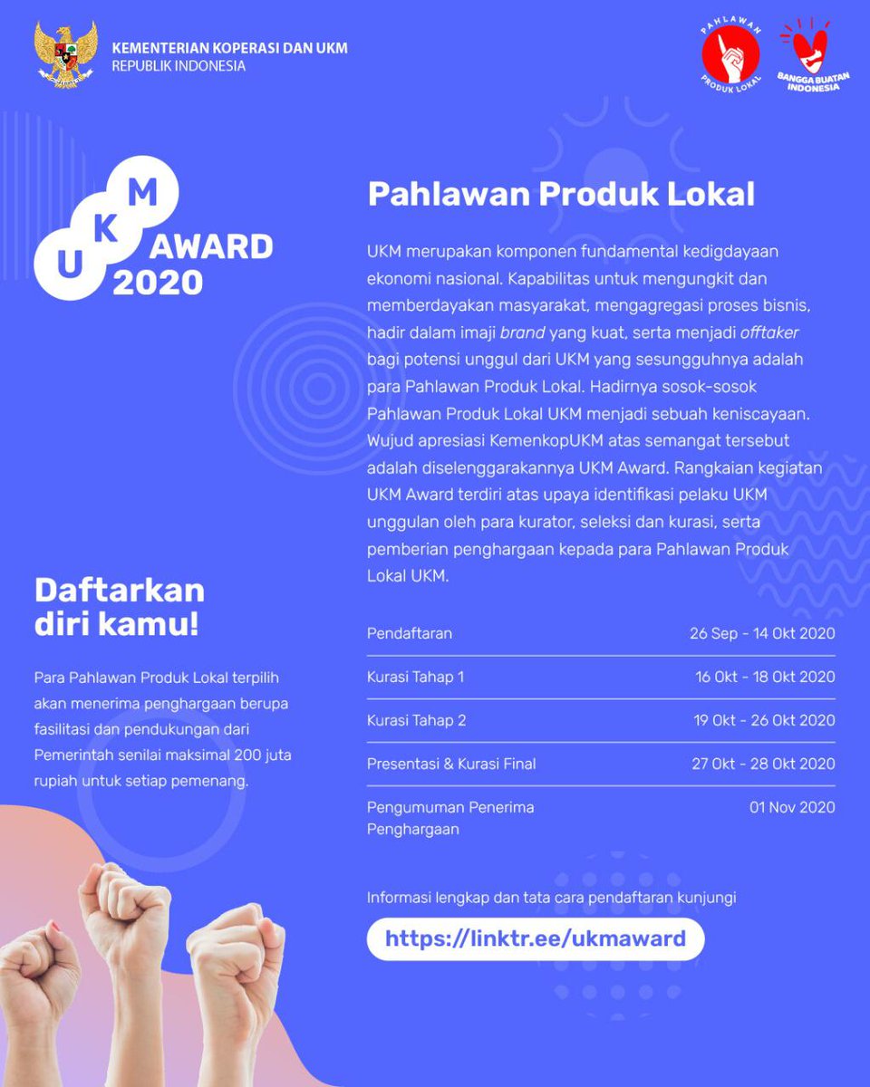 Aguserwansyah's tweet photo. Award ukm 2020 , pahlawan produk lokal
@KemenkopUKM 
@PENYULUH_COOP 
#penyuluhkoperasi
#ppklkemnkop
#ppklpaser
#ppklkaltim
#UMKM
#umkmnaekkelas https://t.co/QgchXju43h
