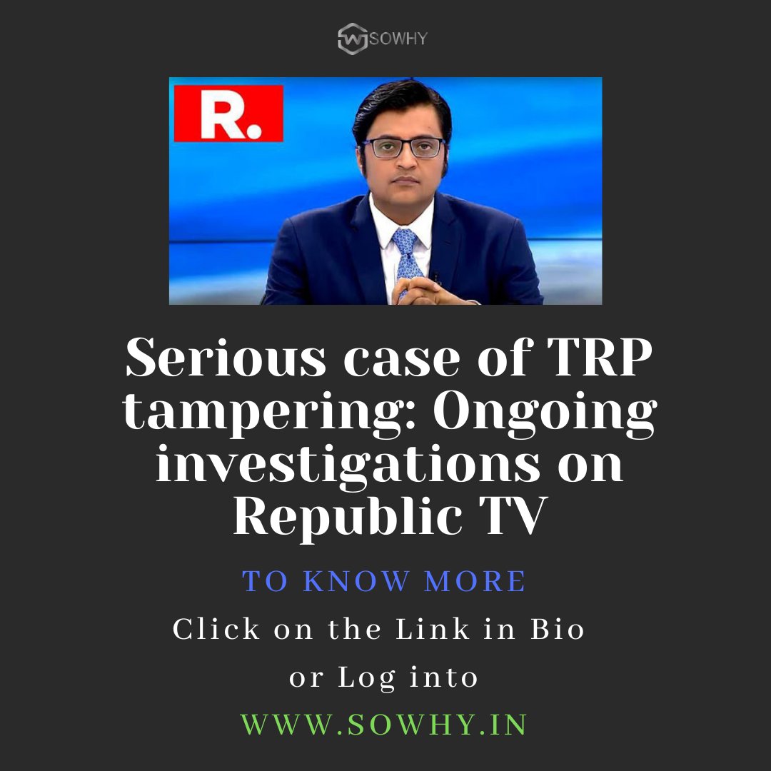 SoWhyofficial's tweet photo. Mumbai police commissioner,  Param Bir Singh released a public statement to the media, telling "Republic TV and two other local Mumbai channels have been found guilty of manipulating the crucial data.”
#India #news #information #TRPGhotala #RepublicTV #sowhy #ArnabGoswami https://t.co/oaIhIhIgsj