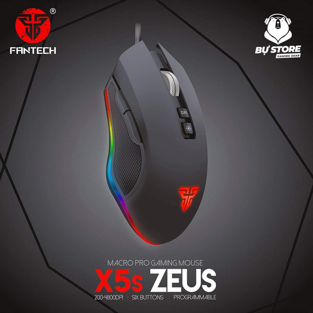 bustore2's tweet photo. Fantech ZEUS X5S với mức giá 250k có: 
🔴 led rgb gầm + logo như Steelseries rival 600, chỉnh bằng app riêng
🔴 4800 dpi
🔴 tuổi thọ 10 triệu lần click
🔴 nút scroll bằng kim loại mượt mà
Hotline: ☎️ 0788.886.514
#Gaming_gear #Chuột_gaming  #switch_cơ_học  #tai_nghe https://t.co/xbJj2tnFQw