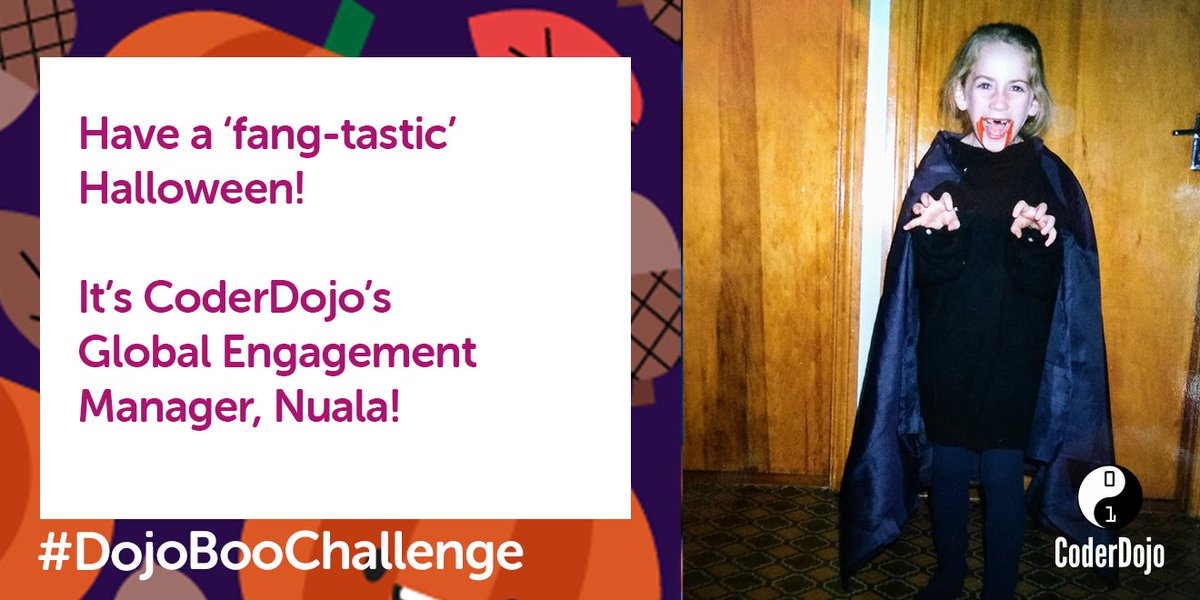 CoderDojo's tweet image. @NuliBouli can’t wait to get her teeth into some fun and spooky #DojoBooChallenge projects! 🦇🧛🏼‍♀️