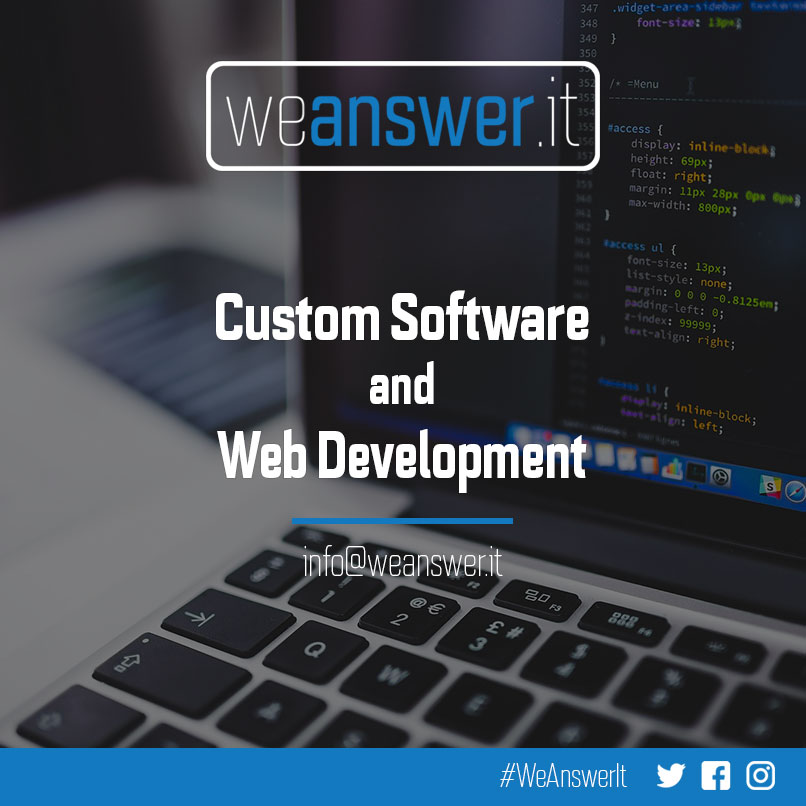 WeAnswer_It's tweet photo. We Answer It offers custom solutions in software and web development.

For more info visit https://t.co/lLeq98bnLU

#WeAnswerIt #Software #Development #Solutions https://t.co/MZxkp5gNKi