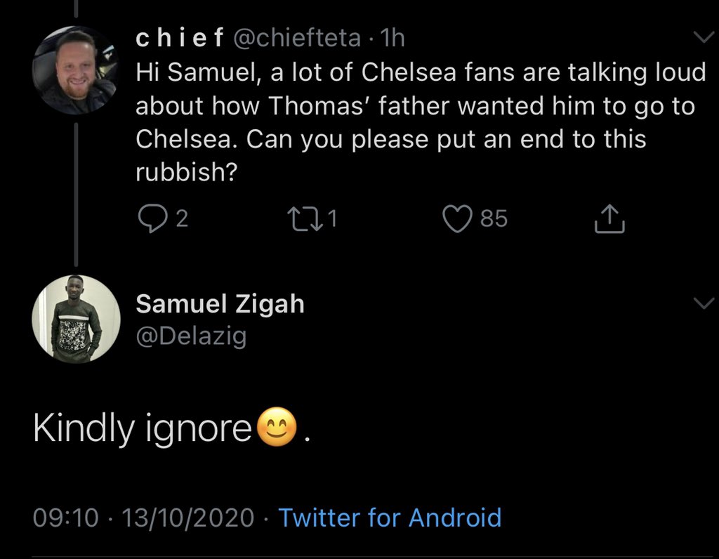 afcDW's tweet photo. Chelsea fans are so desperate to get one over on us they’re lying now. They wanted a bigger side *than Atletico*, you can’t just pretend it was about Arsenal.

Multiple sources have confirmed Partey didn’t want Chelsea, Arsenal were his first choice - even without CL. https://t.co/kRnKzHswHK
