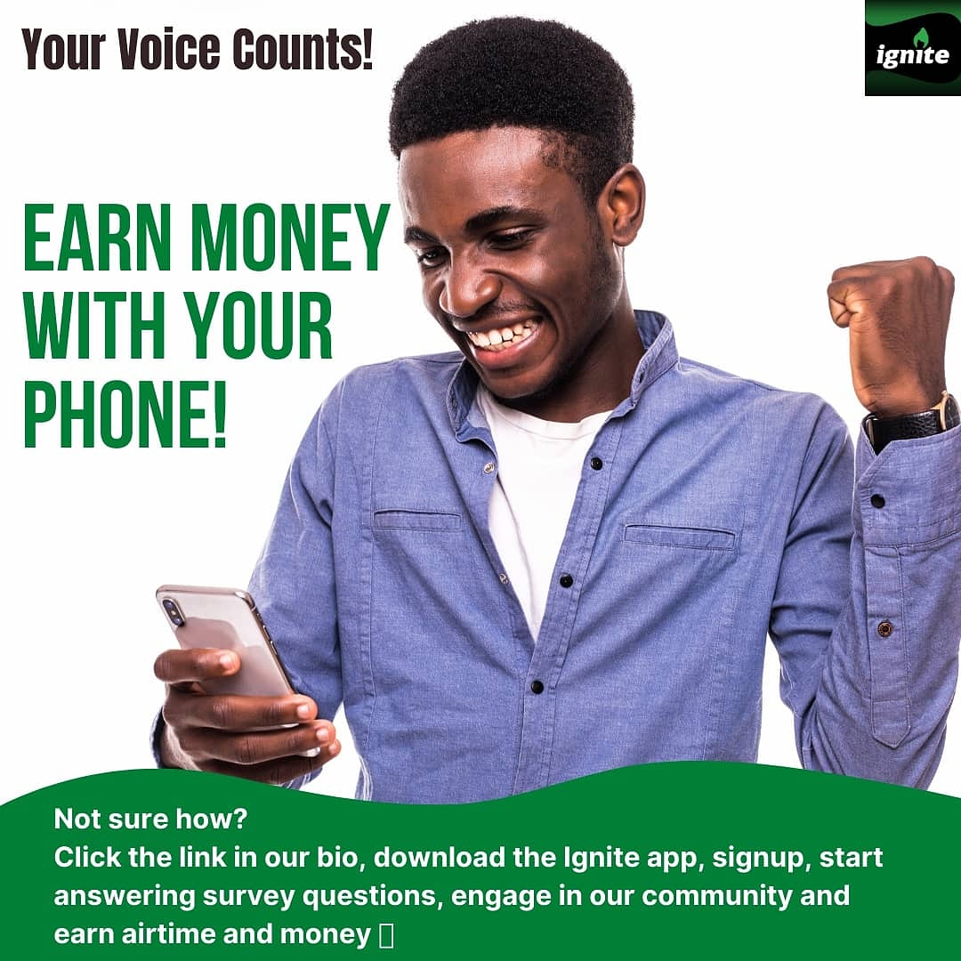 NigeriaIgnite's tweet photo. Be rewarded for taking surveys!

Earn money online without investing a single penny.

Share your opinions with us and get paid for your time.

https://t.co/XFH1TPnvAs
#PoliceBrutalityMustEnd #onlineclasses #schoolsreopening #SarsMustGoNow #SARMUSTEND https://t.co/EE96jQH6dn