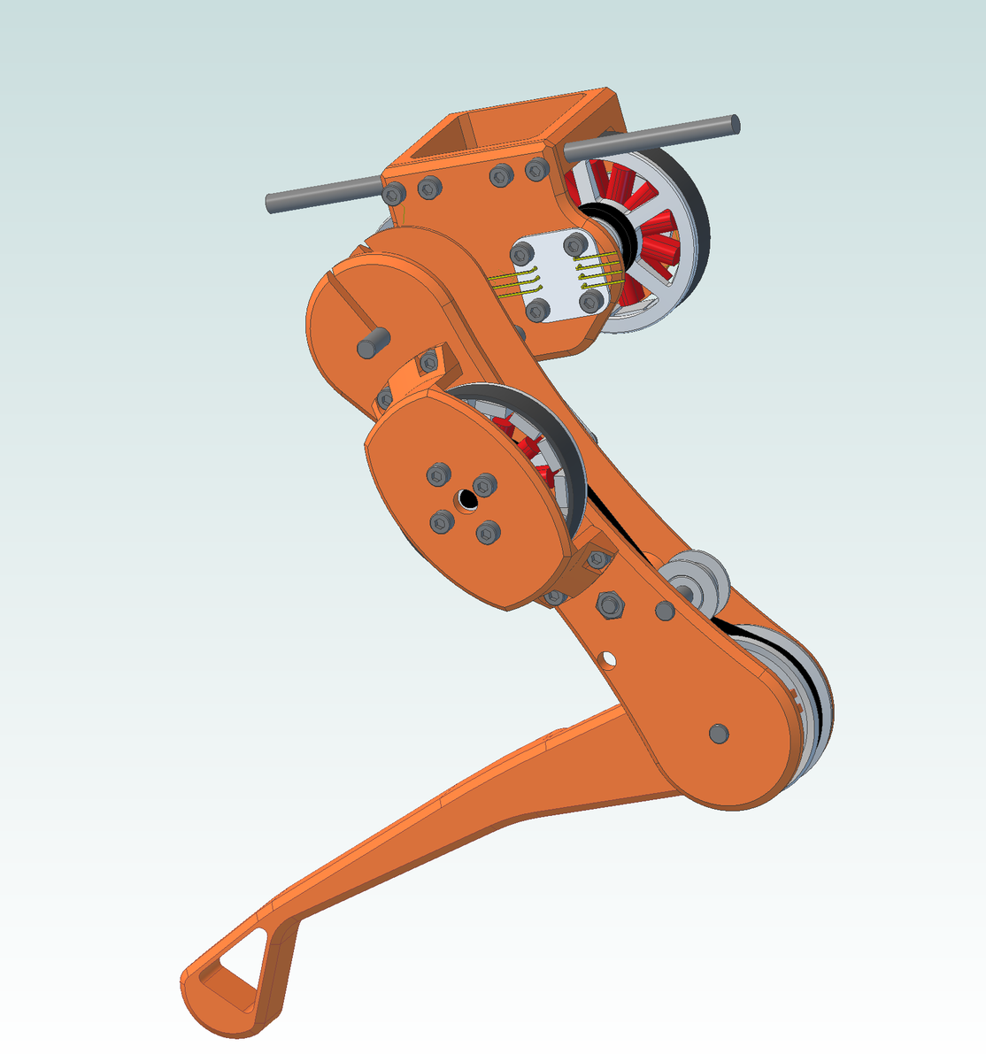 anverxt's tweet photo. Shoulder took a bit of work, still not as elegant and symmetrical as i would like. On the other hand it's smaller and less parts and reasonably printable. #spotmicrolam #3dprinting #robotics https://t.co/RKG4255ur2