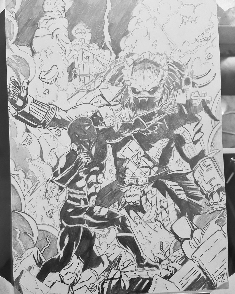 ProjectSaviour's tweet photo. Commission I was asked to do for a fans birthday. The crossover I never thought of! #predator #projectsaviour https://t.co/ofIIbaZ2g9