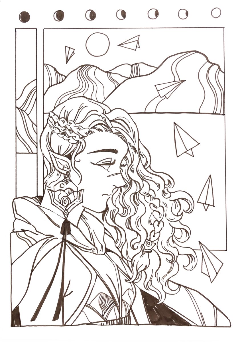 INKTOBER DAY 13. Dune - The dune walker is a small branch of unique vampires that live in the dessert. They could walk under the sun but fear the moonlight, as it would  immobilize them.  #inktober2020 #ArtistOnTwitter 
#inktober2020day13