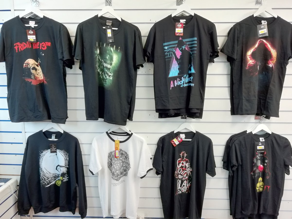 SavePointWales's tweet photo. More t-shirts stocked in for Halloween 👻🎃
Grab any three £12.99 t-shirts for the price of £30!
That is a spook-tacular deal!
#halloween #gaming #merchandise #deals #caerphilly #ITChapter2 #fridaythe13th #supernatural #alien #nightmare https://t.co/WmMse1rBhn