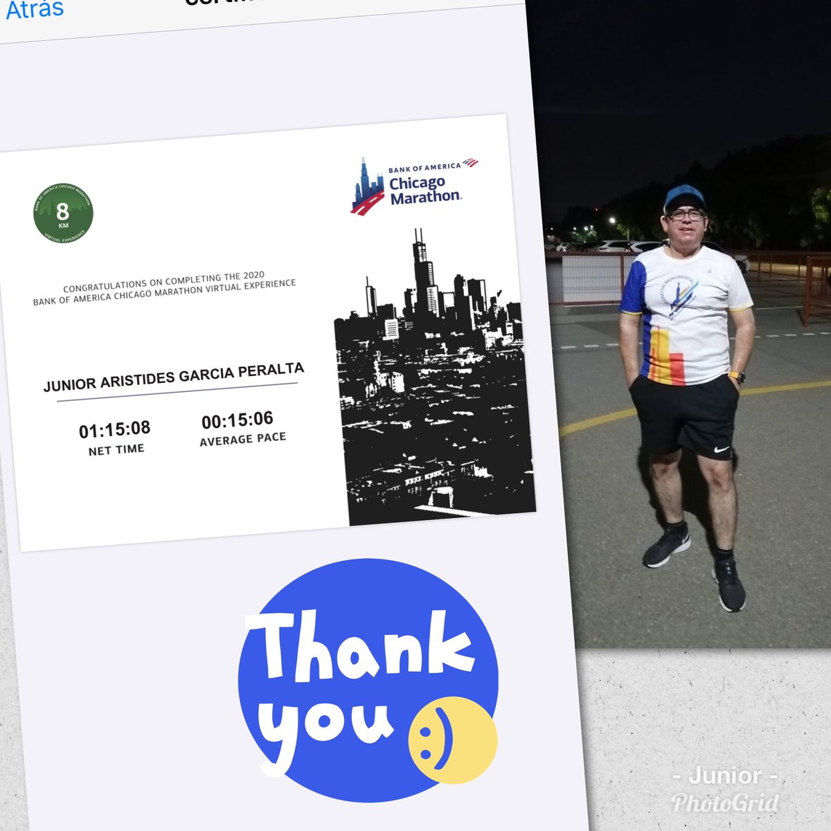 JuniorGP2085's tweet photo. Mi participación en el maratón de Chicago virtual🙌🙏🏻 https://t.co/eKqV1624Rp