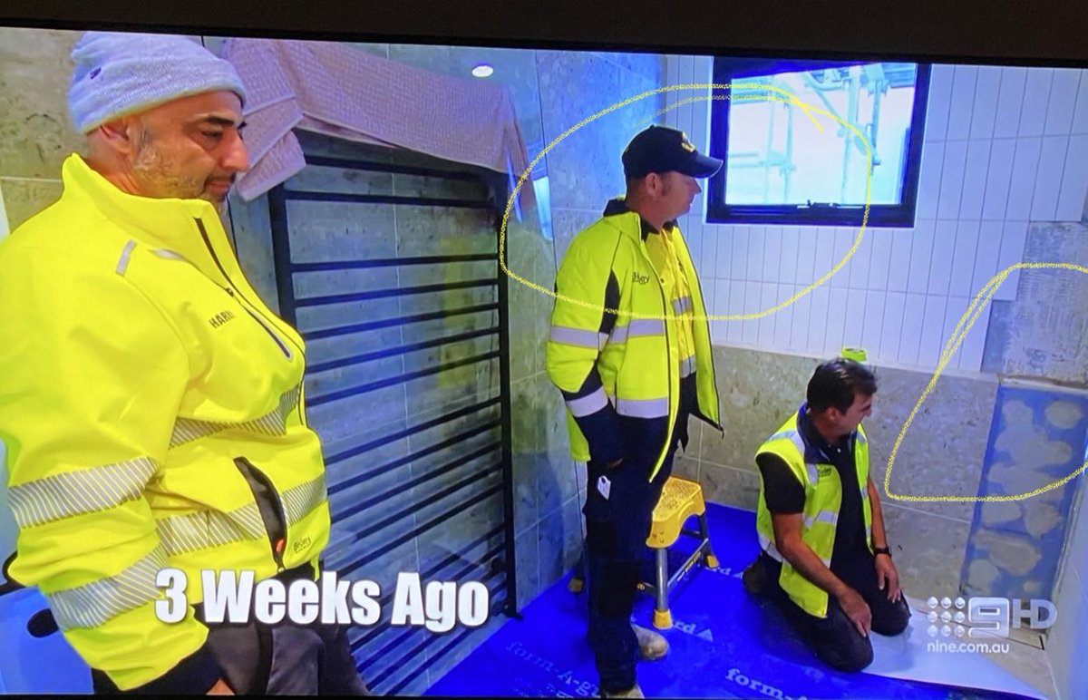 tboneasaurus's tweet image. Keith looking directly at the wall without the corner flashing three weeks ago and saying nothing. @TheBlock #TheBlockAU