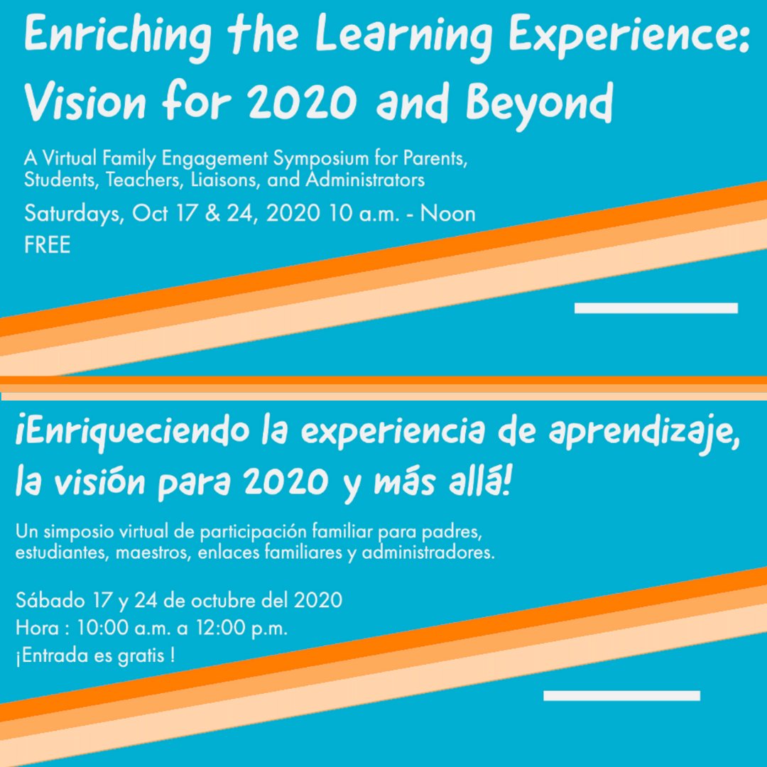 SCCOE's tweet photo. You're invited to a (free) Virtual Family Engagement Symposium for Parents, Students, Teachers, Liaisons, and Administrators.
Join us on Saturdays, October 17 and 24, 10a.m. - 12:00p.m.
For more information:  https://t.co/nvAADXKgvC
To register:  https://t.co/qAxJ7tEigC https://t.co/66gJdSGSsX