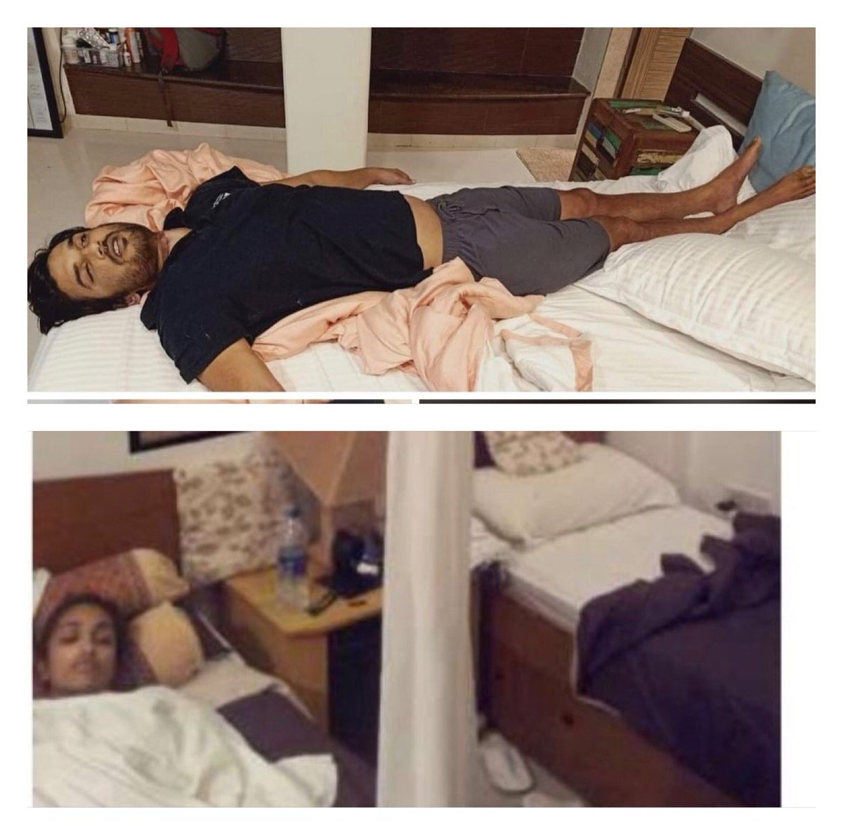 Jiah& #39;s body was found in spare bedroom. SSR was brutally tortured in downstairs & later dragged to upstairs - Theories! Some also speculated that it& #39;s not SSR room, shown in the leaked video! Seriously d room doesn& #39;t look like belonging to a superstar& #39;s! Look, Matching interior!