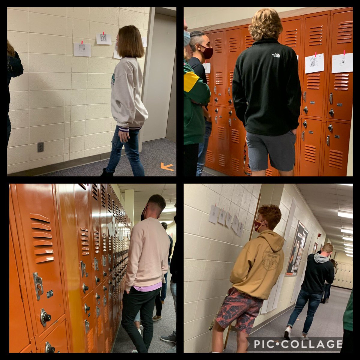 kris_lilley's tweet photo. Gallery Walk for our Satire Review. #MaskUpTaskUp #lphs #d38 https://t.co/gv9J1MeNQn