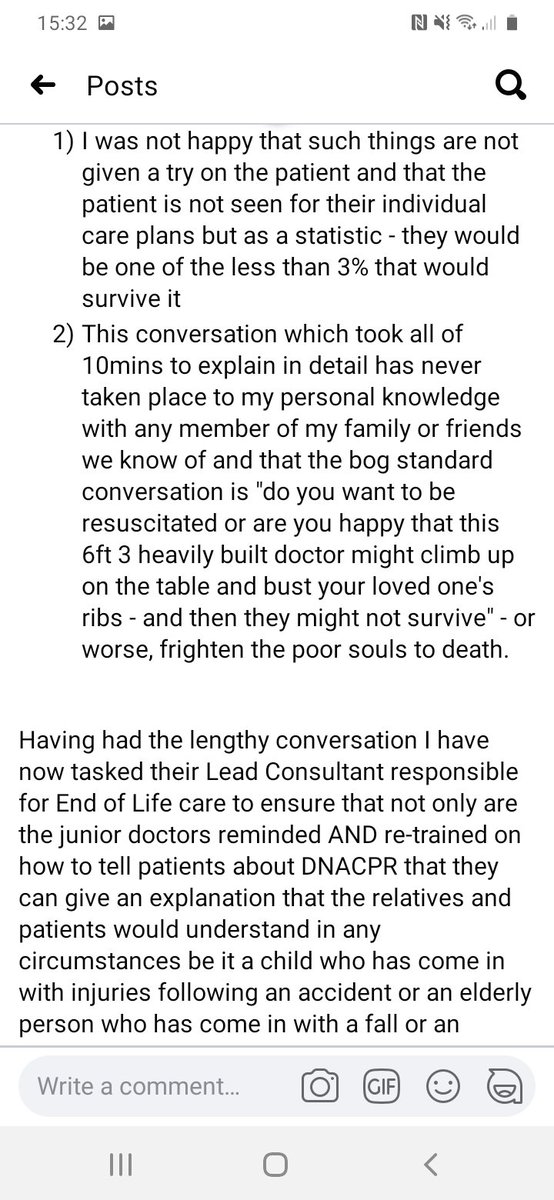 EOLCampaigner's tweet image. Why on earth are doctors putting fear into loved ones claiming less than 3% survive CPR...surely a life is better than no life regardless of broken ribs #dnacpr #donotresuscitate #respectform