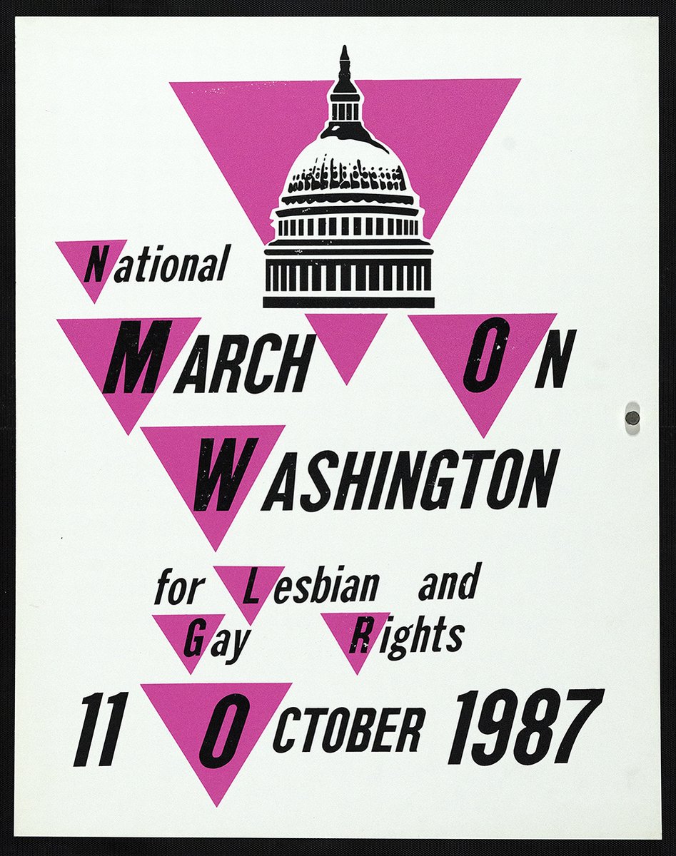 USCLibraries's tweet photo. #ONEOutFront: On Oct. 11, 1987, more than half a million people turned out for the Second National March on Washington for Lesbian and Gay Rights, a momentous event that put the LGBTQ community on the national stage as never before. 

More here: https://t.co/ayLtcQHBYn https://t.co/iu8fMixBZ4