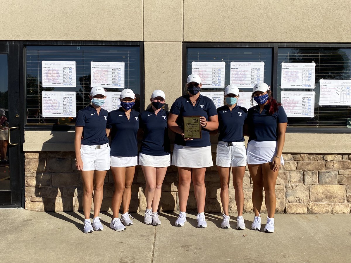 uttylerwgolf's tweet photo. 1st place finish at the Oklahoma Intercollegiate, in Lawton, Oklahoma. Congrats to these girls for our first tournament win since moving to Division II. 🏆 https://t.co/5DARGd8sGf