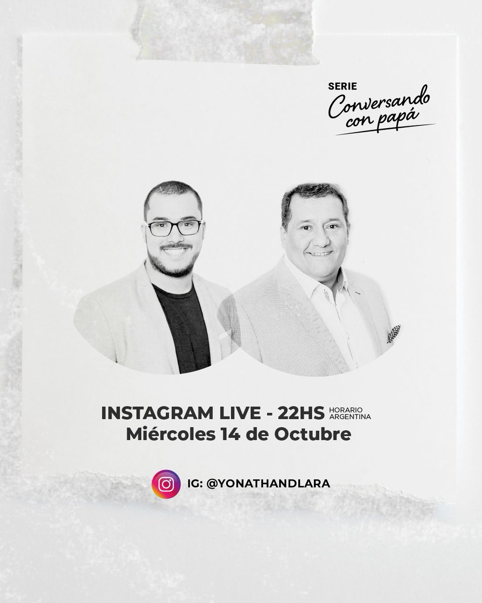 yonathandlara's tweet photo. Te esperamos mañana para conversar juntos, por instagram live a las 22hs. (Horario Argentina).
@gustavolaraap
#conversandoconpapá
#YLblog https://t.co/x9fjLKYOPu
